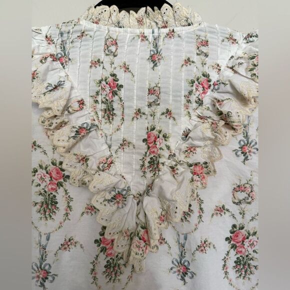 Loveshackfancy Bloomfield Floral Print Blouse Size M - Picture 15 of 15